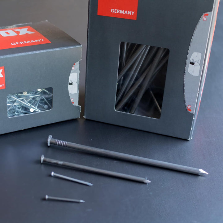TOX Drahtstifte Nails 3,4x90 mm mit Senkkopf für einfache Holzverbindungen und ebene Flächen, univer