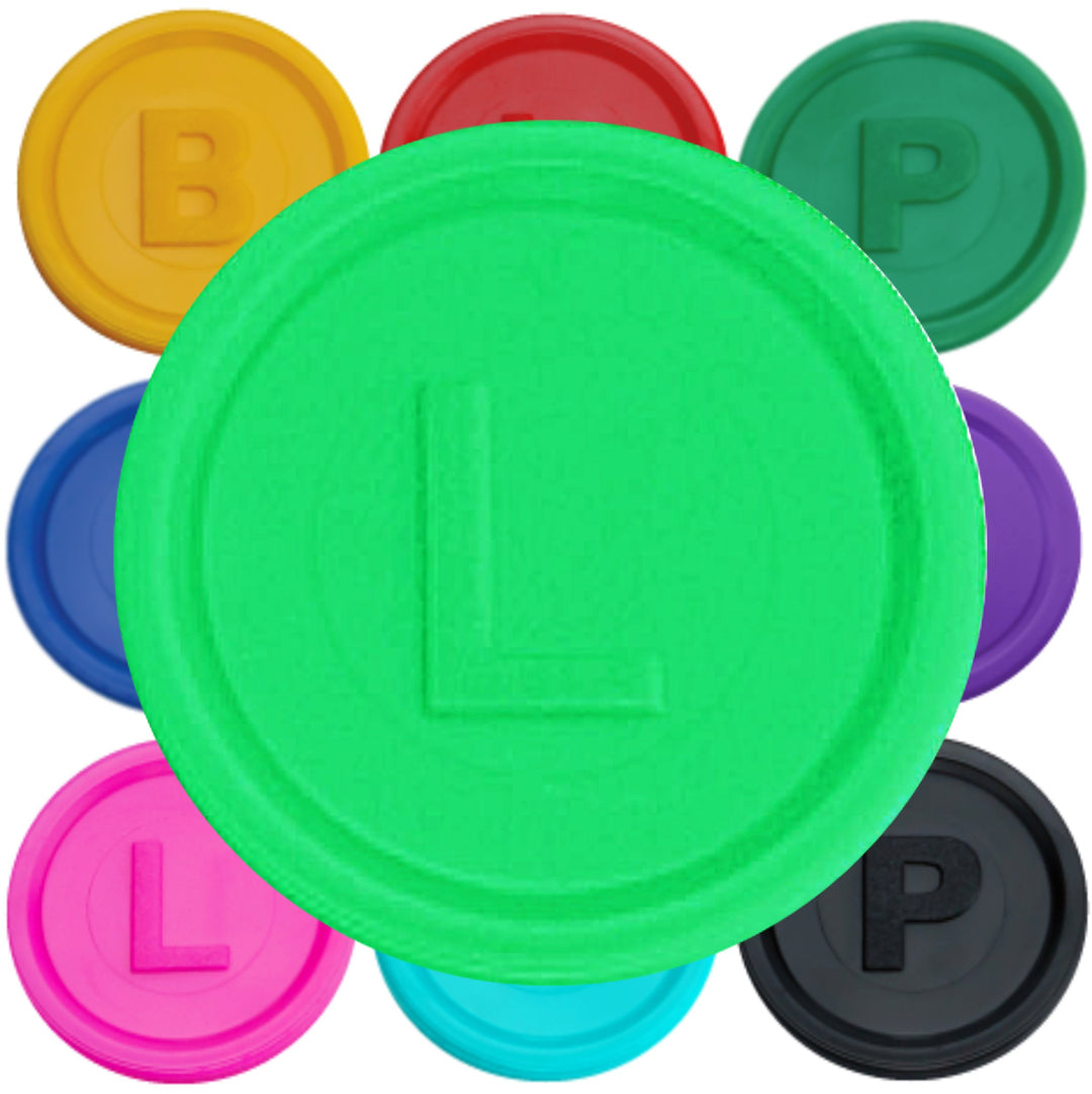 SCHWABMARKEN 1000 Pfandmarken, Chips, Token Farbe Neon-Grün L, Neon-grün L