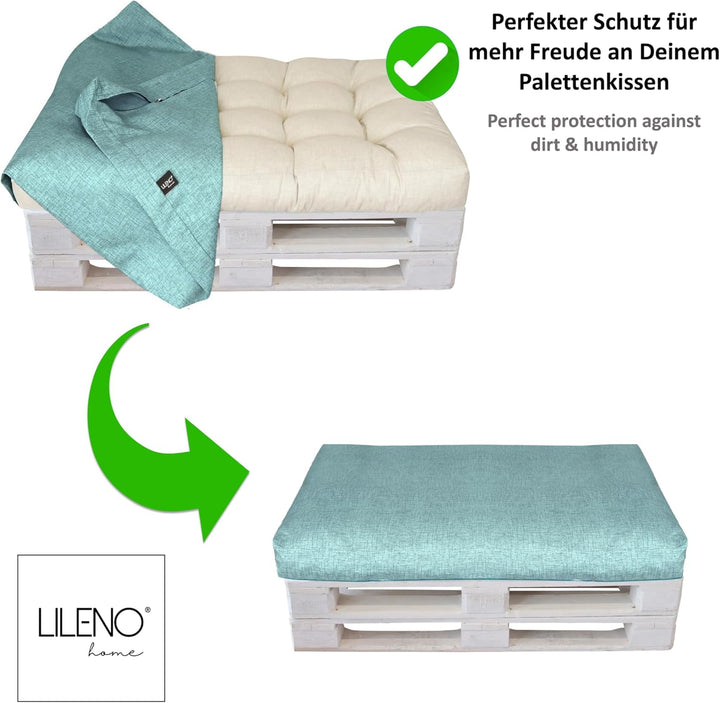 LILENO HOME Palettenkissen Bezug Creme - Ersatzbezug für Sitzteil 120 x 80 x 16-20 cm - Polster Bezu