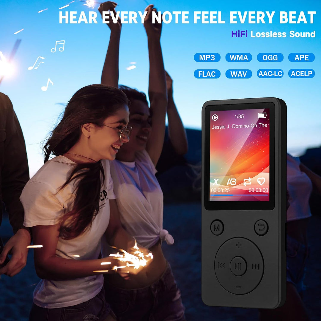 MP3 Player mit Bluetooth 5.2, 32 GB Speicherkarte, 1,8 Zoll TFT Farbbildschirm, M8 Musik-Player Spor