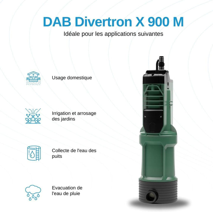 DAB DIVERTRON X 900 M HP 0,75 Tauchpumpe mit integrierter Elektronik für Gartenbewässerung zu Hause