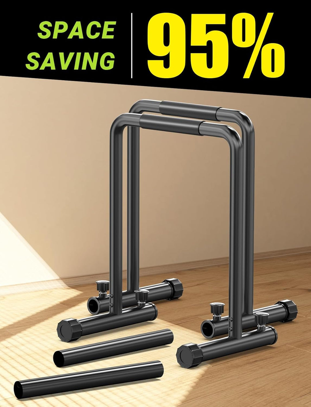 Yoleo Verstellbare Dip Barren – 500 kg Dip-Station, tragbar, funktional, Fitness-Bar mit Sicherheits