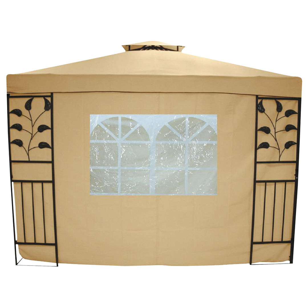 greemotion Seitenwand Livorno mit Fenstern beige, Seitenplanen im zweier Set, Seitenteile aus strapa