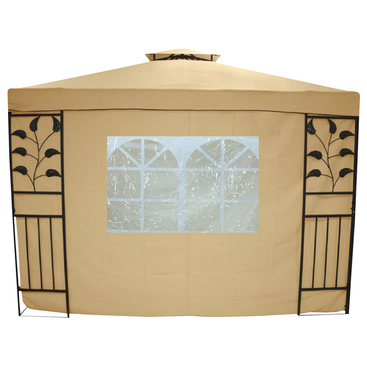 greemotion Seitenwand Livorno mit Fenstern beige, Seitenplanen im zweier Set, Seitenteile aus strapa