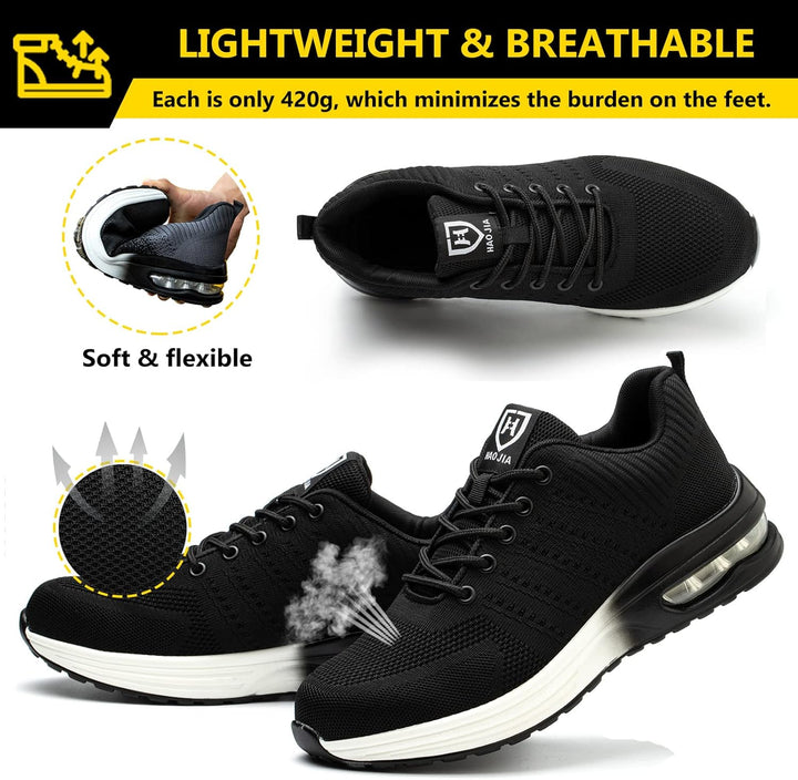 Baofular Arbeitsschuhe Herren Sicherheitsschuhe Damen Leicht Sportlich Stahlkappenschuhe rutschfest