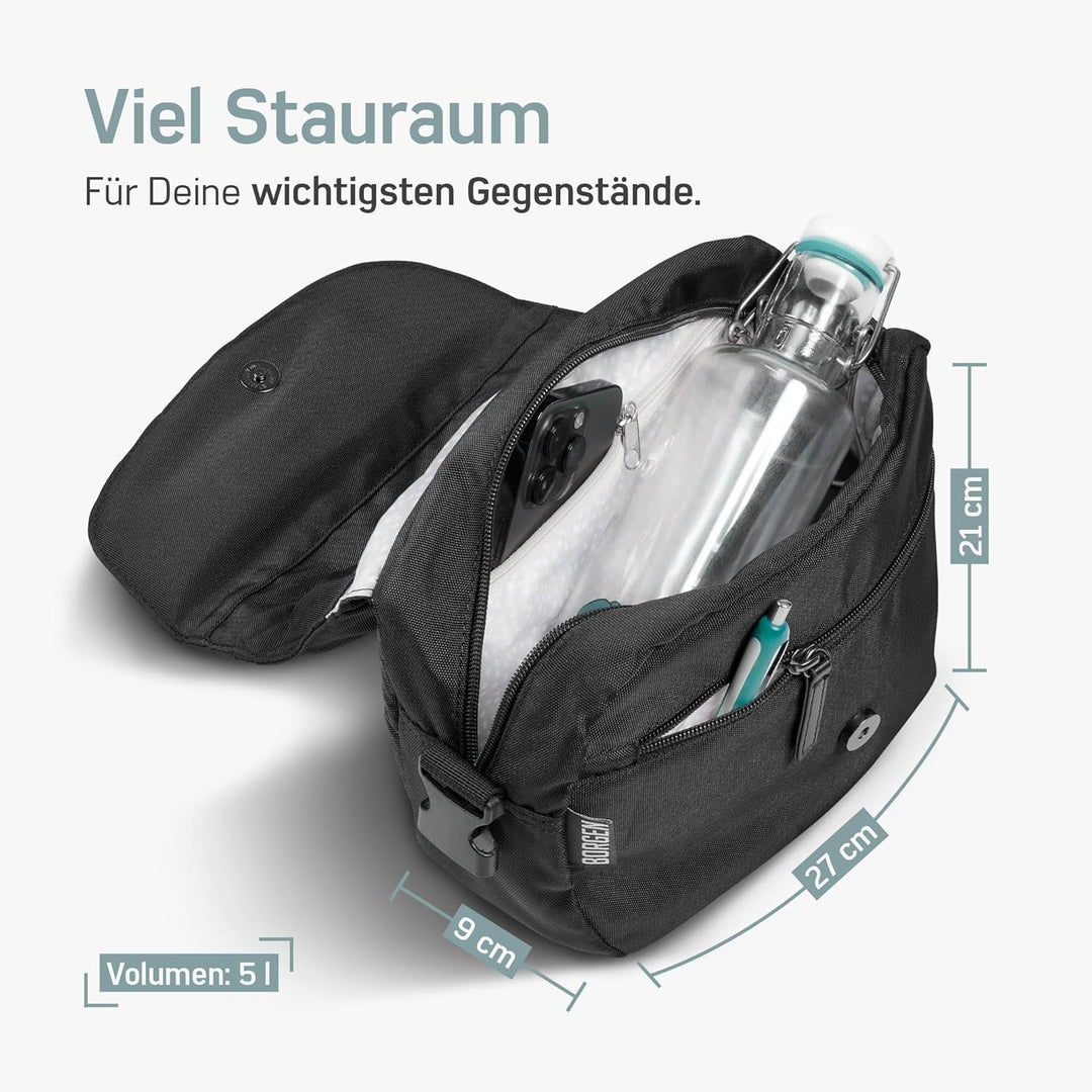 Borgen KLICKfix Lenkertasche Fahrrad - Wasserabweisende und geräumige Fahrrad Lenkertasche 5 L - Fah