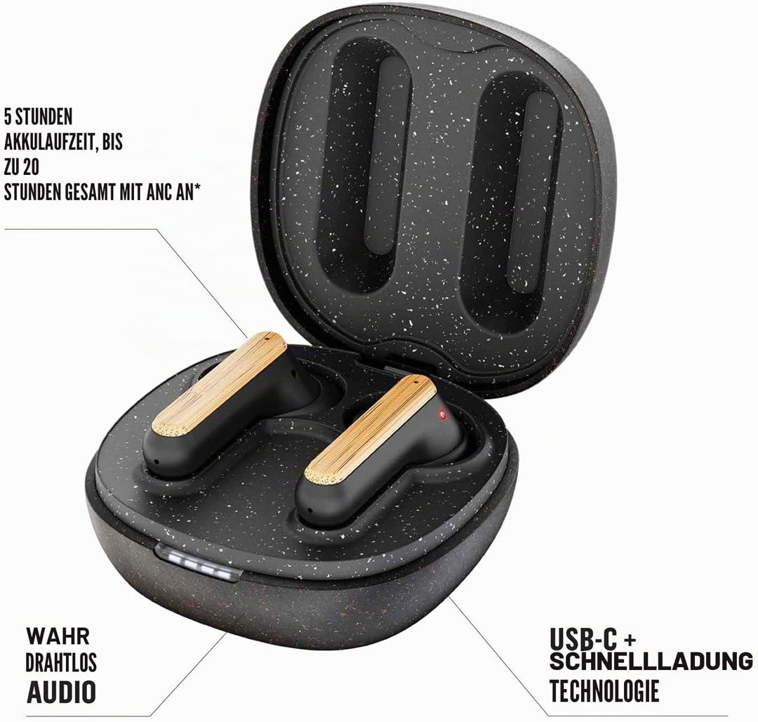 Marley The House of EM Redemption ANC SB Truly Wireless In Ears I Komplett kabellose Kopfhörer mit Q
