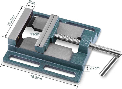 Maschinenschraubstock, 110 mm Gusseisen Werkbank Bohrmaschinen Schraubstock mit Führungsdesign der G