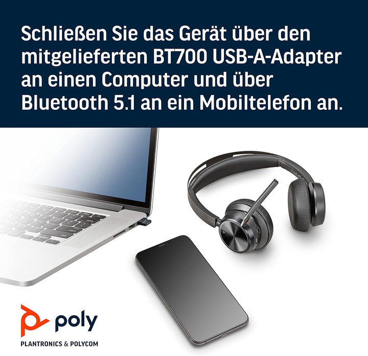 Poly Voyager Focus 2 UC USB-A Headset für Microsoft Teams - B-Ware Alte Version, Alte Version