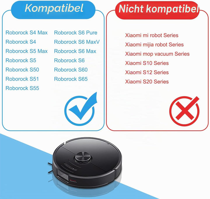 Zubehör Ersatzteile für Xiaomi Roborock S6 S60 S65 S5 Max S5 S50 S51 S55 Staubsauger, 2 Hauptbürste
