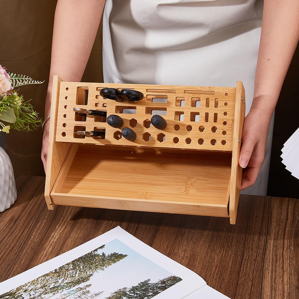 DICOSMETIC 1Set Holz Schraubendreher Organizer 31.2x17x17.5cm Schreibtisch Werkzeugständer Mit 53 St