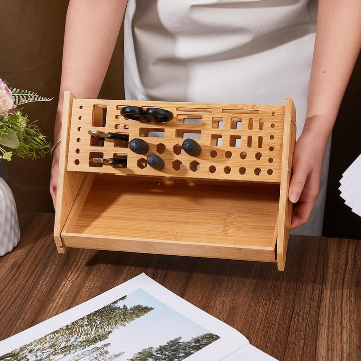 DICOSMETIC 1Set Holz Schraubendreher Organizer 31.2x17x17.5cm Schreibtisch Werkzeugständer Mit 53 St