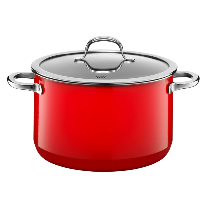 Silit Passion Red Kochtopf gross 20cm, Glasdeckel, Fleischtopf Induktion 3,7l, Silargan Funktionsker