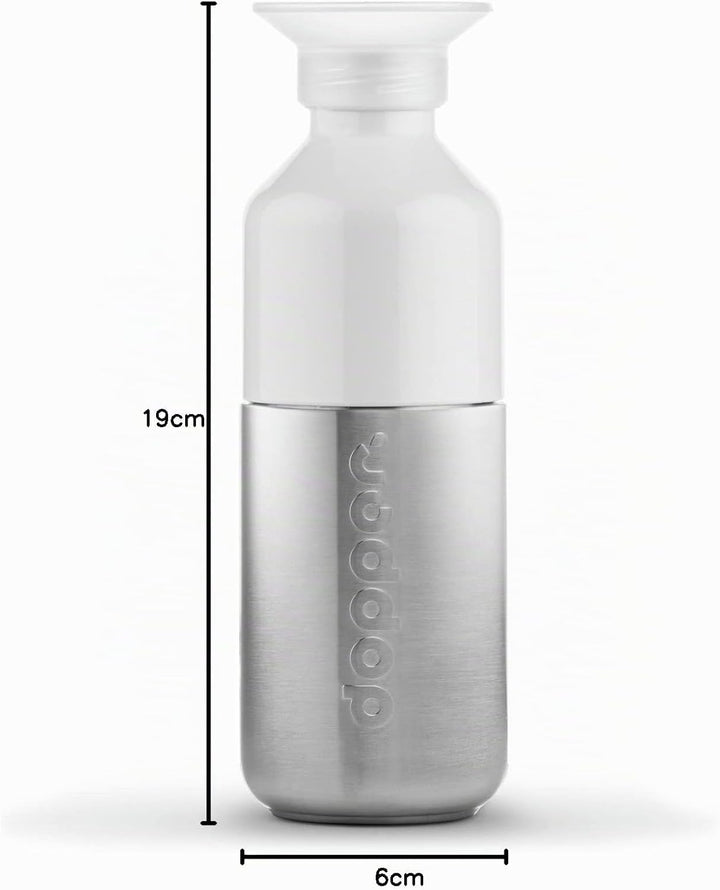 Dopper Steel Trinkflasche 350ml, 490ml, 800ml, 1.1L - Edelstahl Flasche - BPA freie Wasserflasche, 1