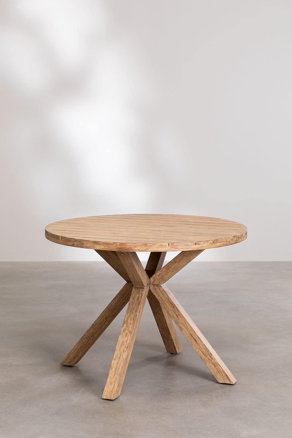 SKLUM Runder Gartentisch aus Holz Naele Ø100 cm, Ø100 Cm