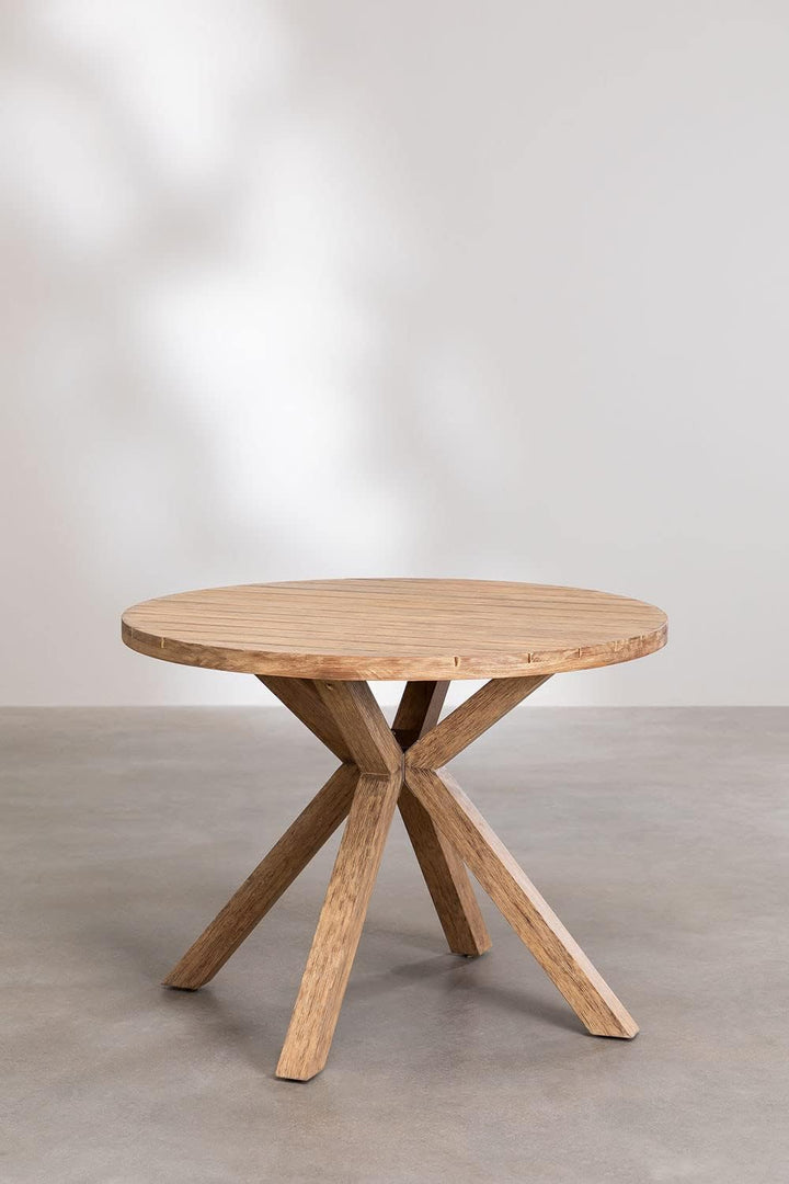 SKLUM Runder Gartentisch aus Holz Naele Ø100 cm, Ø100 Cm