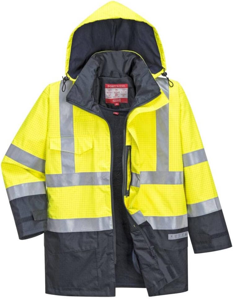 Portwest Bizflame Regen Warnschutz Multi-Norm Jacke, Grösse: XXXL, Farbe: Gelb/Marine, S779YNRXXXL 3