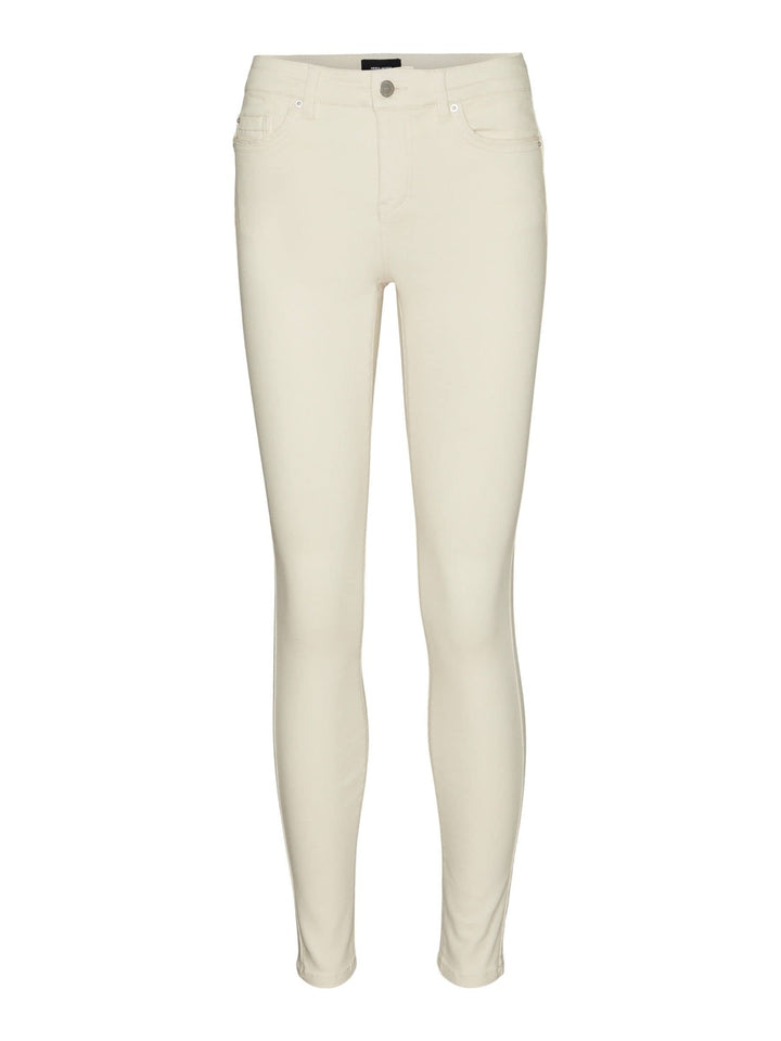 VERO MODA Damen Vmalia Mr Skinny Shape Jeans Ecru Noos Top L Ecru, L Ecru