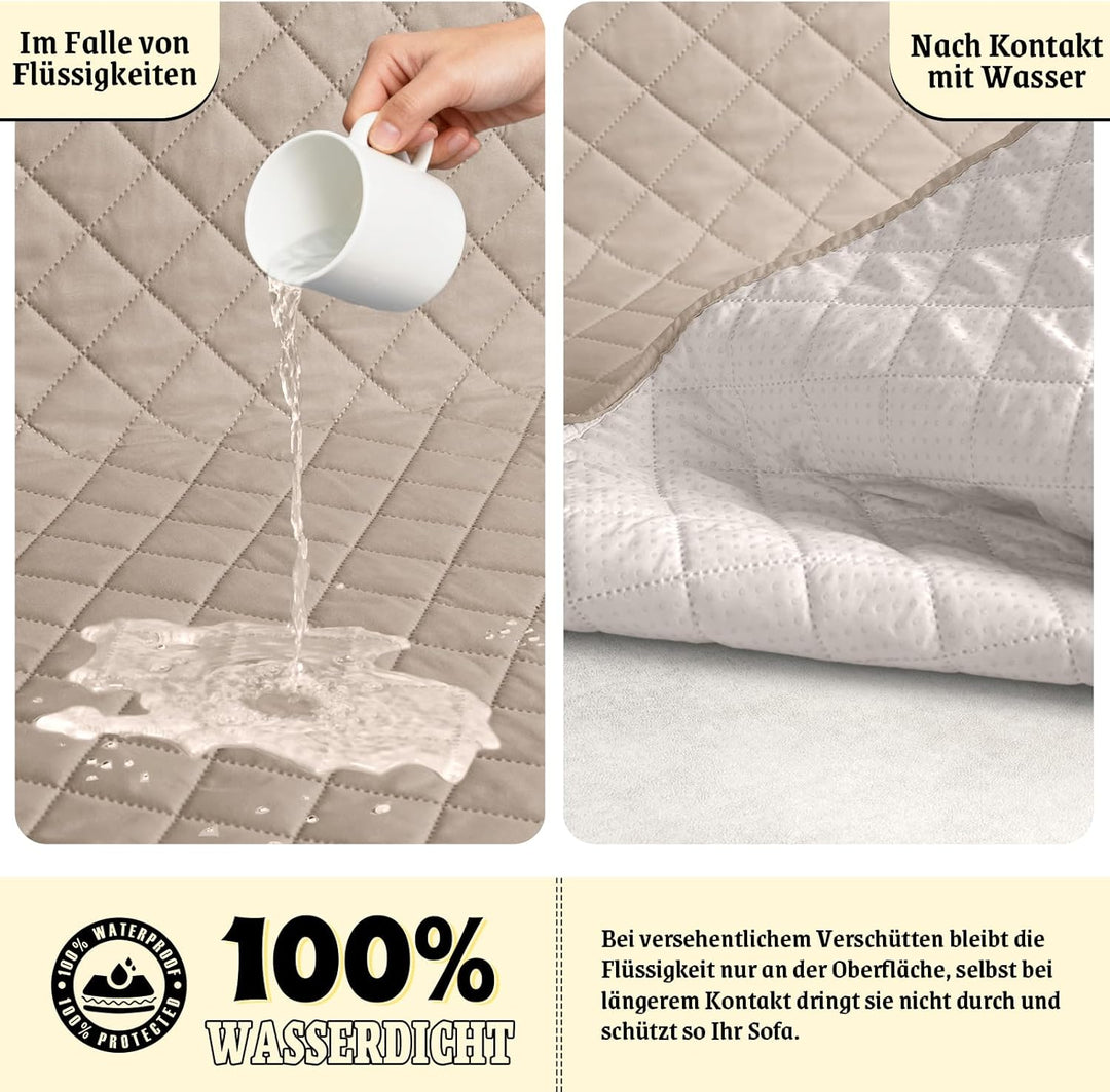 TAOCOCO Sofa Überzug, Sofabezug Wasserdicht Mit Gummiband，Wohnzimmer Anti-Rutsch Gepolsterter Sofasc