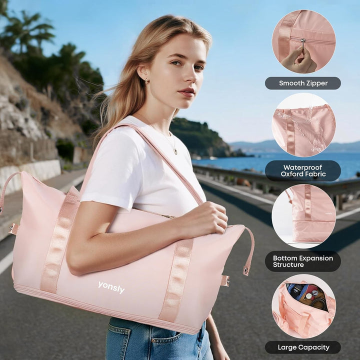 Reisekoffer Set 4-teilig, Trolley Kofferset mit 1 Reisetasche, 1 Kulturbeutel, Rollkoffer Handgepäck