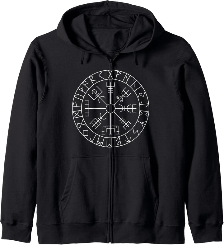 Keltisches Vikinger Vegvisir Wikinger-Kompass Glücksbringer Kapuzenjacke