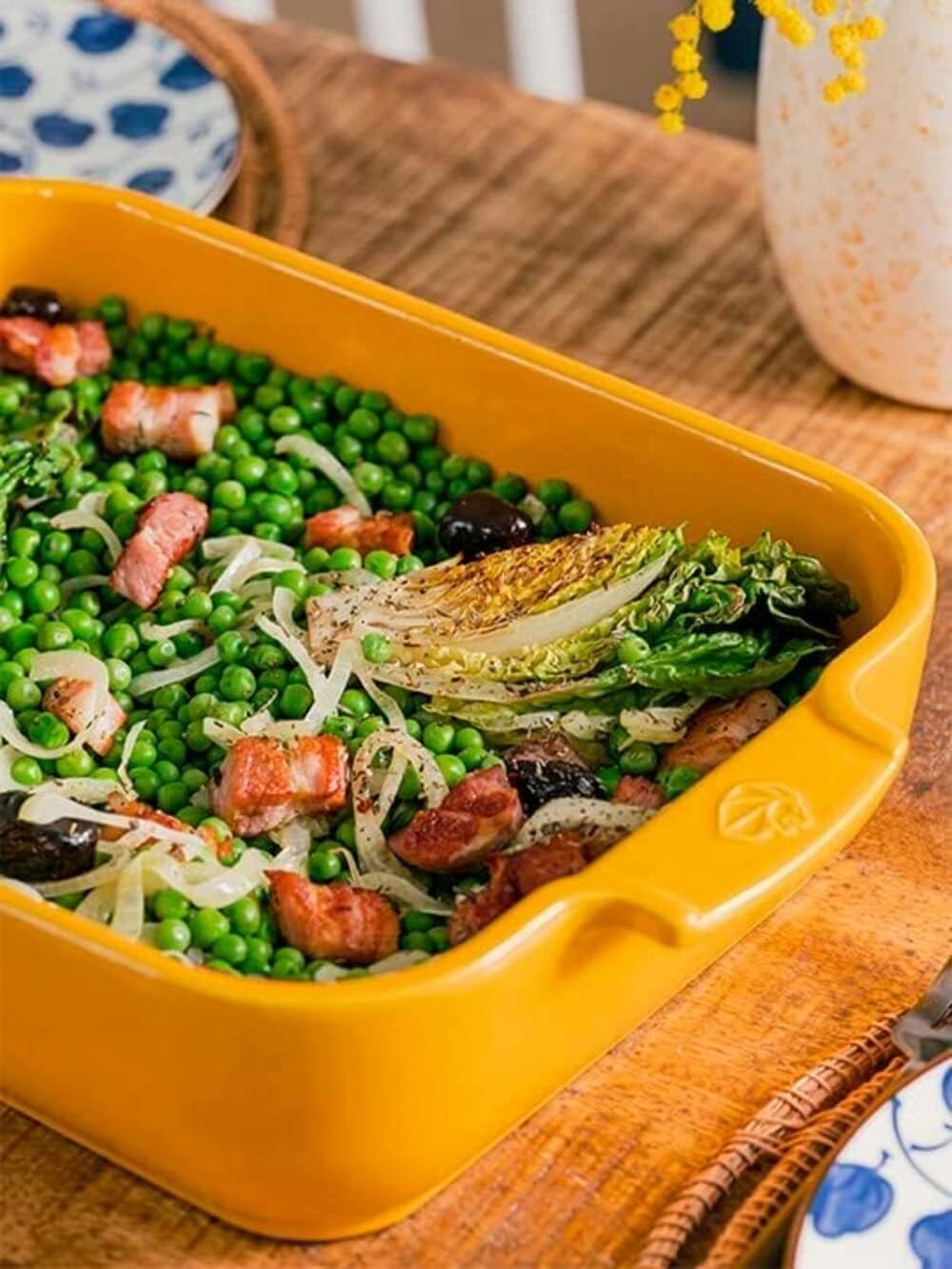 PEUGEOT - Quadratische Auflaufform aus Keramik - 28 cm (inkl. Griffe) x 23,7 cm x 7,2 cm - Fassungsv