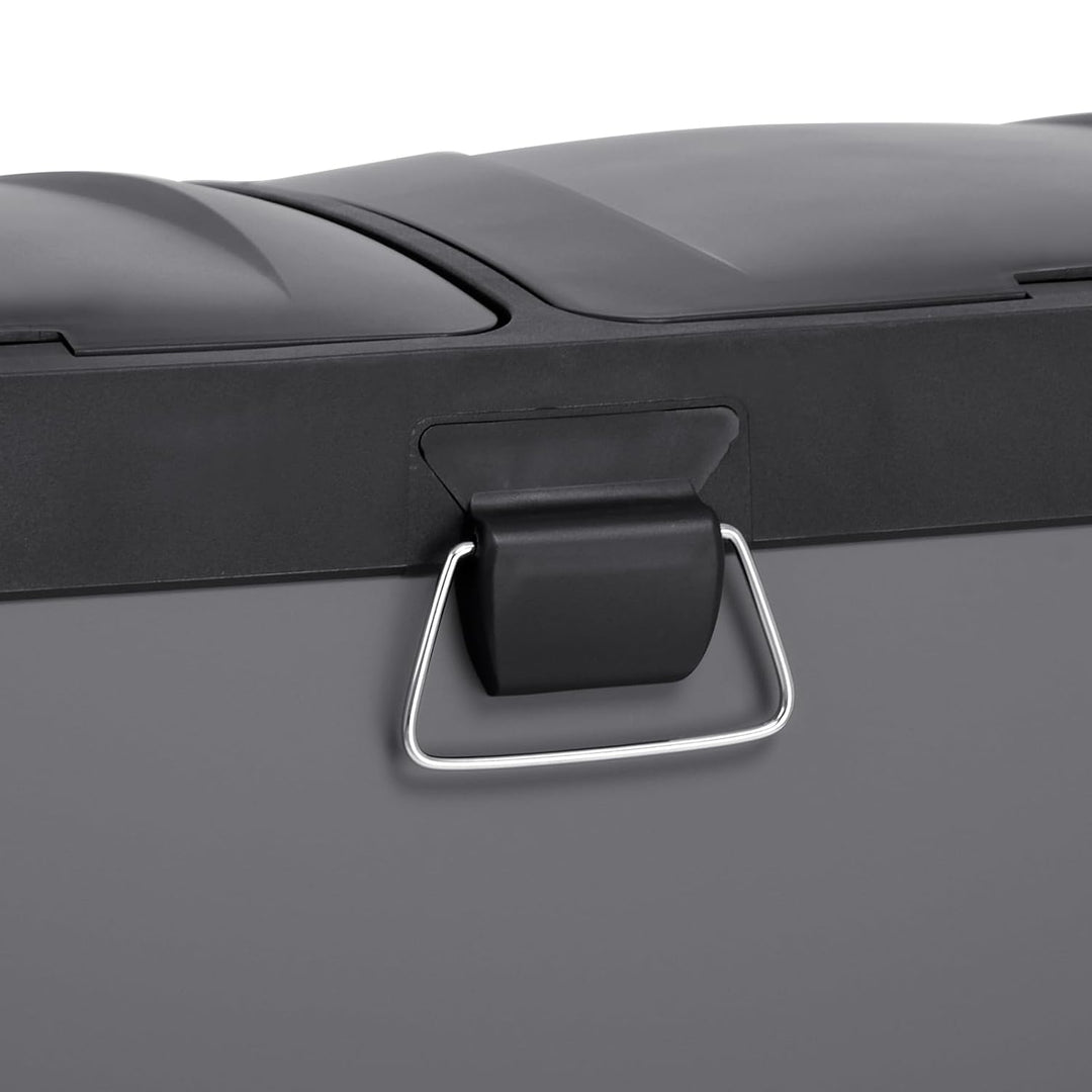 SVITA T2X24 Mülleimer 48 Liter Grau 2 x 24L Treteimer Abfalleimer Mülltrennung mit