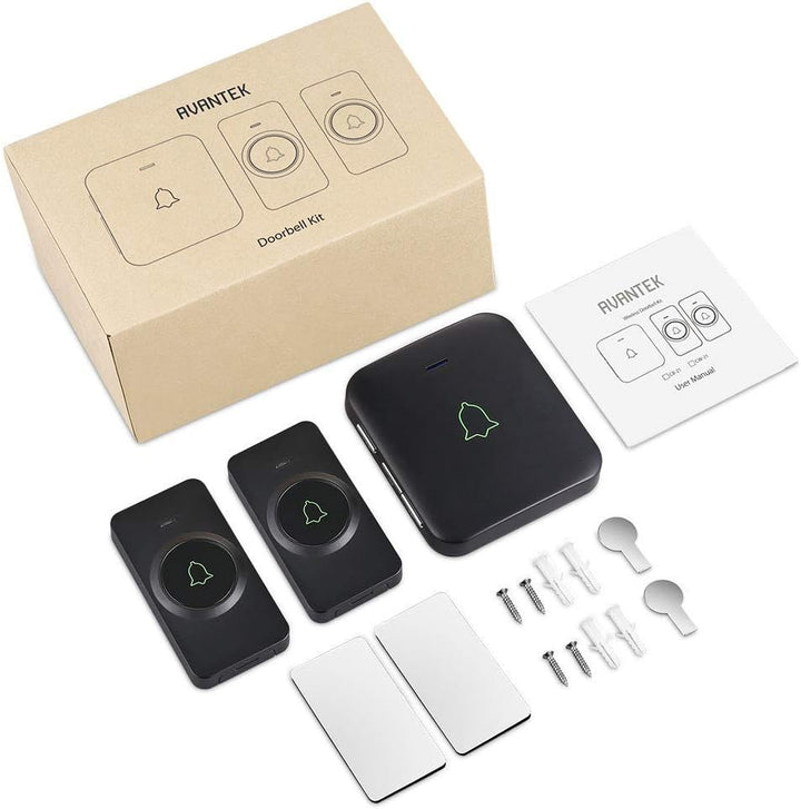 Funkklingel kabellose Türklingel, AVANTEK Türglocken 300M IP55 Wasserdicht Elektronische Funkklingel
