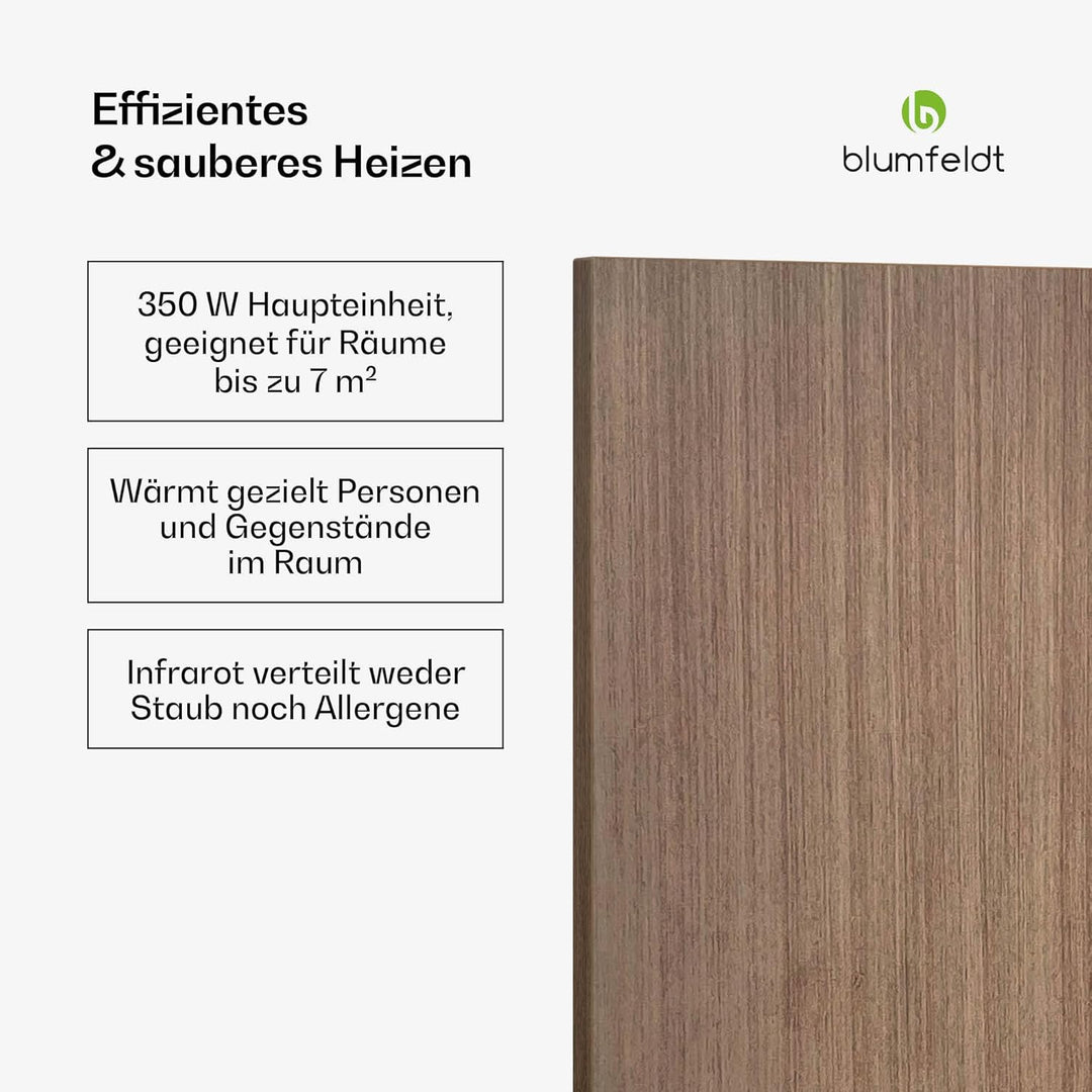 blumfeldt Infrarot Wandheizung 350W – IP44, WLAN- & App-Steuerung, Thermostat, Überhitzungsschutz, I
