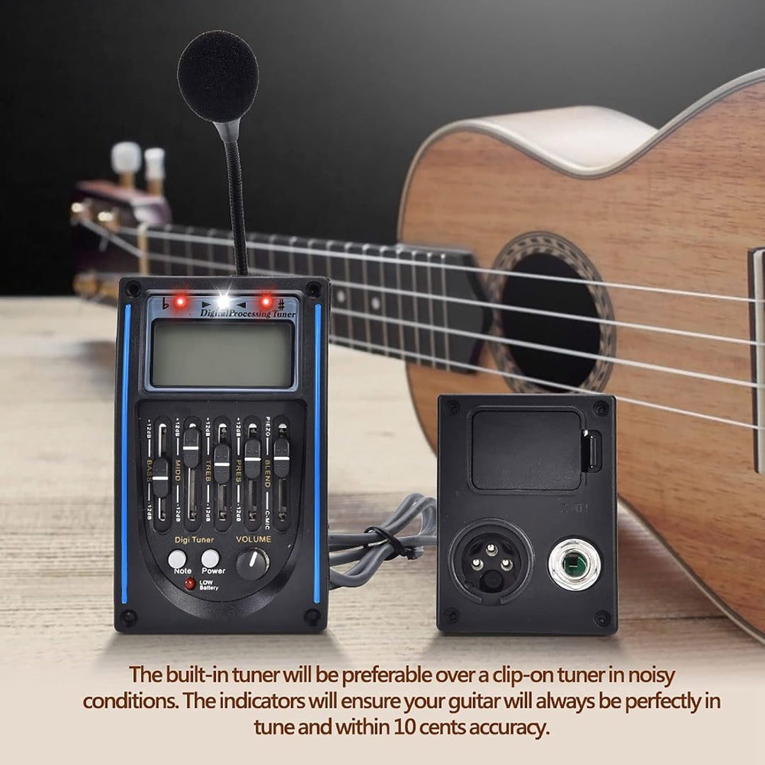 Gitarren-Tonabnehmer-Set, 5-Band-Vorverstärker-EQ-Equalizer, Piezo-Digital-Tuner-Tonabnehmer für Aku