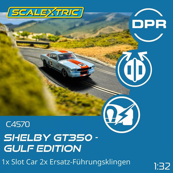 Scalextric C4570 Shelby GT350 – Gulf Edition Slot Car Shelby GT350 - Gulf Edition, Shelby GT350 - Gu