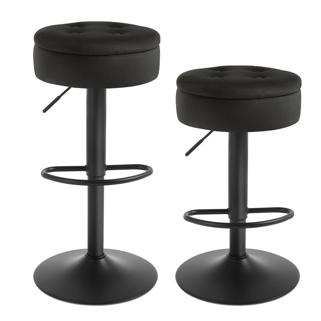 WOLTU Barhocker 2er Set, Sitzhocker mit Stauraum, Hocker höhenverstellbar 360° drehbar, Drehhocker f