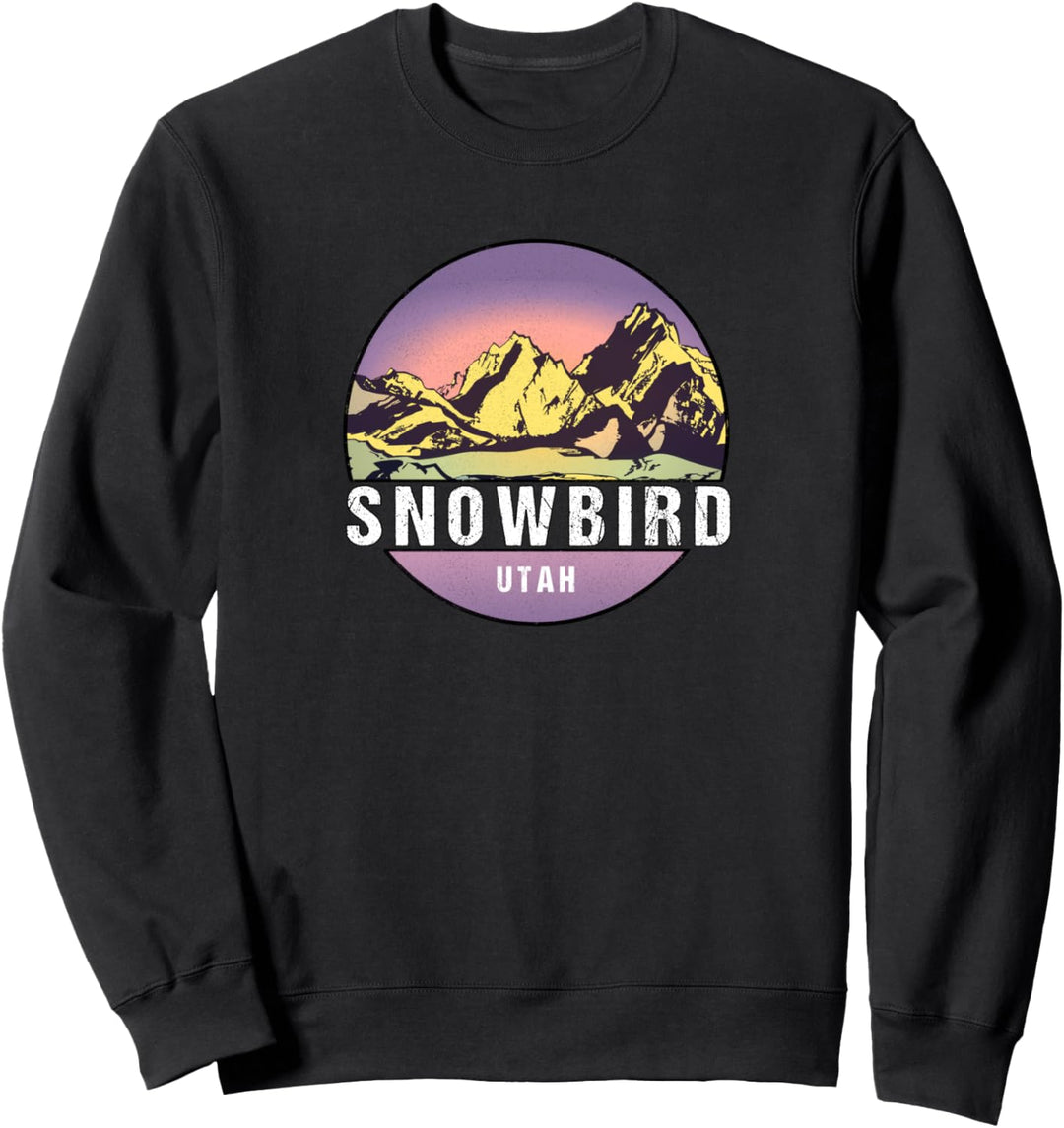 Retro Vintage Snowbird, Utah T-Shirt, Used-Look Sweatshirt