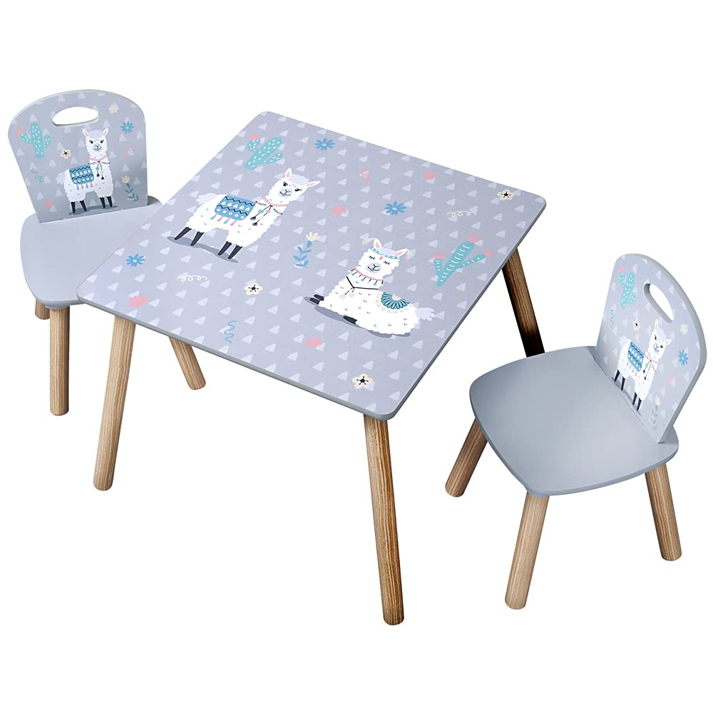 Kesper | Kindertisch mit 2 Stühlen, Material: Faserplatte, Masse: Tisch: 55 x 55 x 45 cm, Stuhl: 27