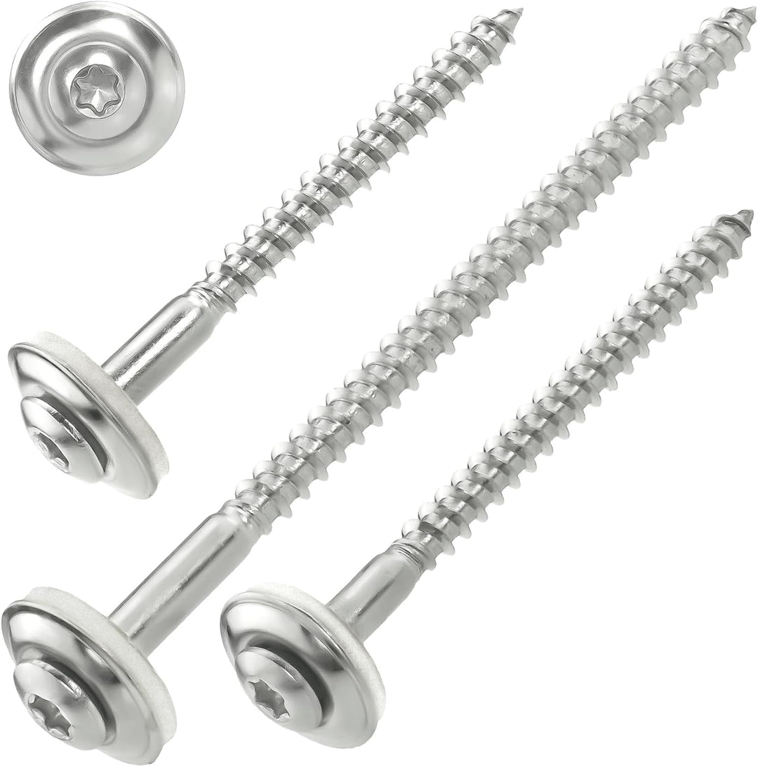 200 Stück SCREW REBEL Spenglerschrauben 4,5 x 45 mm - Edelstahl A2, Inox mit EPDM-Dichtscheibe Ø15mm