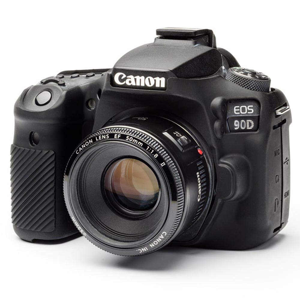 easyCover - Silikon Kameratasche - Schutz für Ihre Kamera - Canon 90D - Schwarz