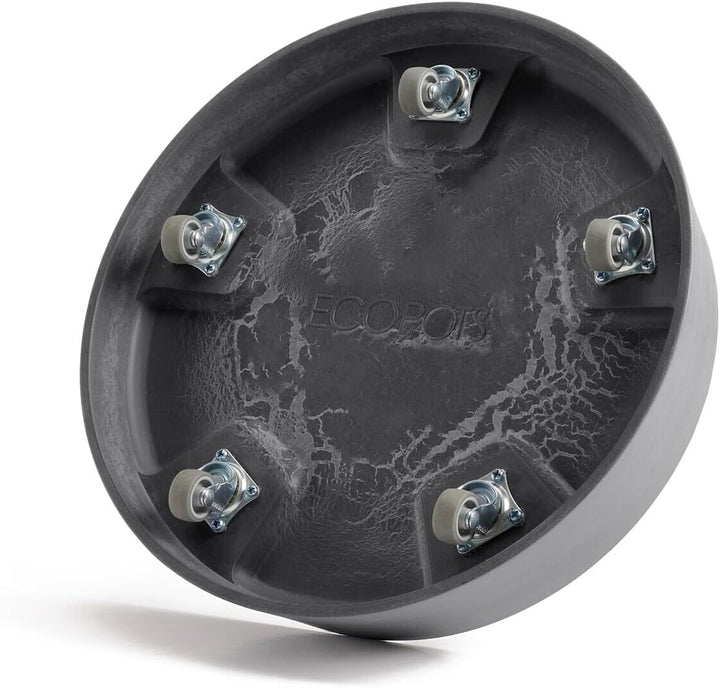 Ecopots Untersetzer rollbar für Blumentopf Oslo 35 grau rund - Durchmesser innen 28 cm/aussen 32 cm