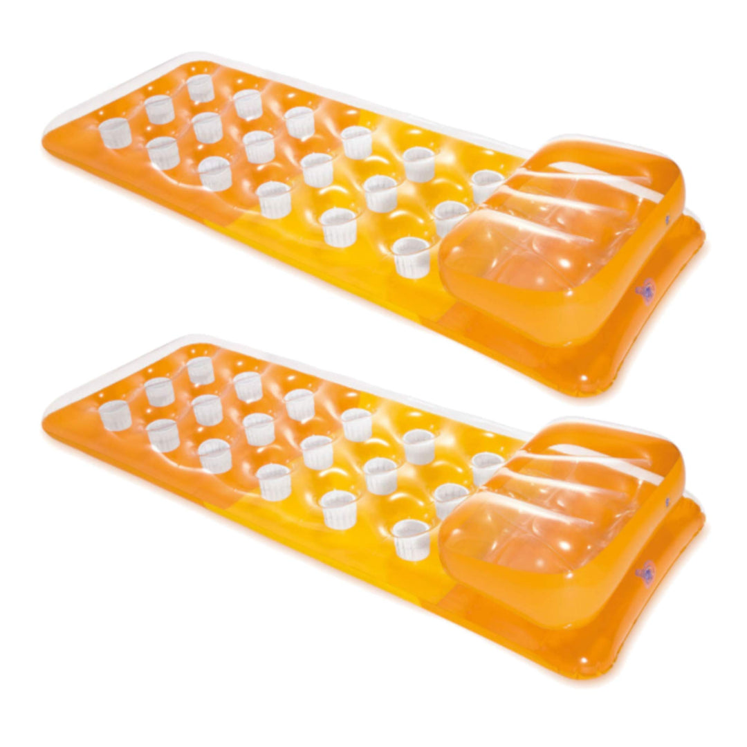 Intex 18-Pocket Fashion Mats - Luftmatratzte - 188 x 71 cm 2x Orange, 2x Orange