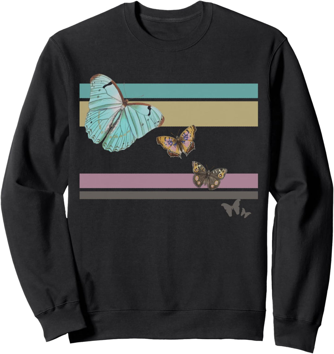 Schmetterlinge Pastellfarben Ästhetische Colorblock-Grafik Sweatshirt
