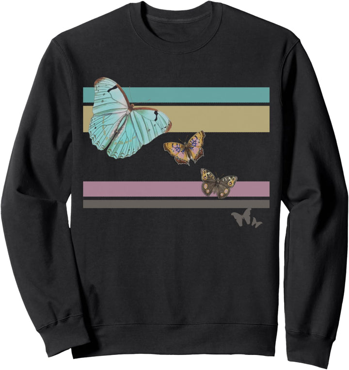 Schmetterlinge Pastellfarben Ästhetische Colorblock-Grafik Sweatshirt