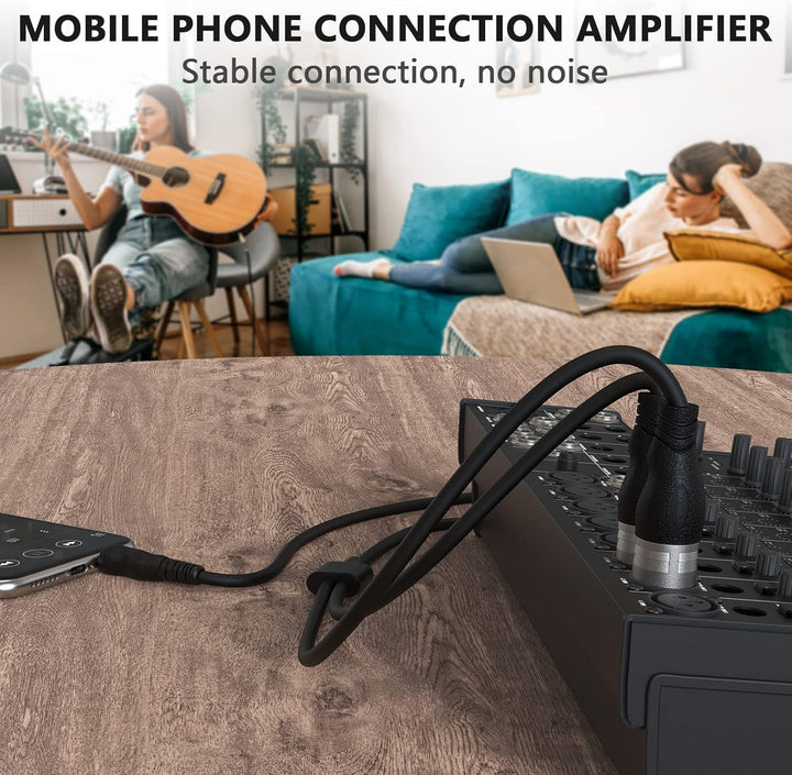 3,5-mm-TRS auf 2 XLR-Stecker, Splitterkabel, 3,5 mm auf Dual XLR-Stecker, Y-Patchkabel für Laptop, K