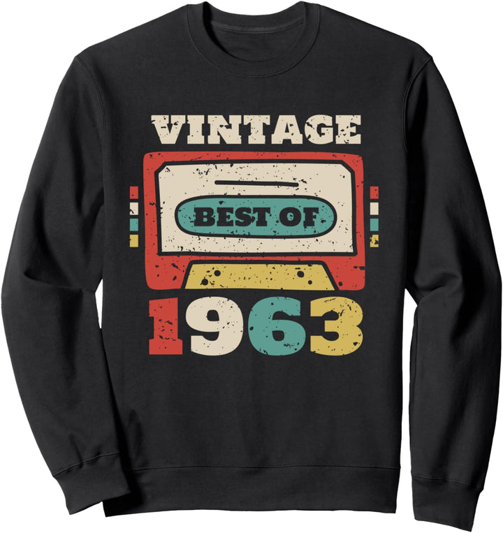 60. Geburtstag Design – Best Of 1963 Kassette Sweatshirt