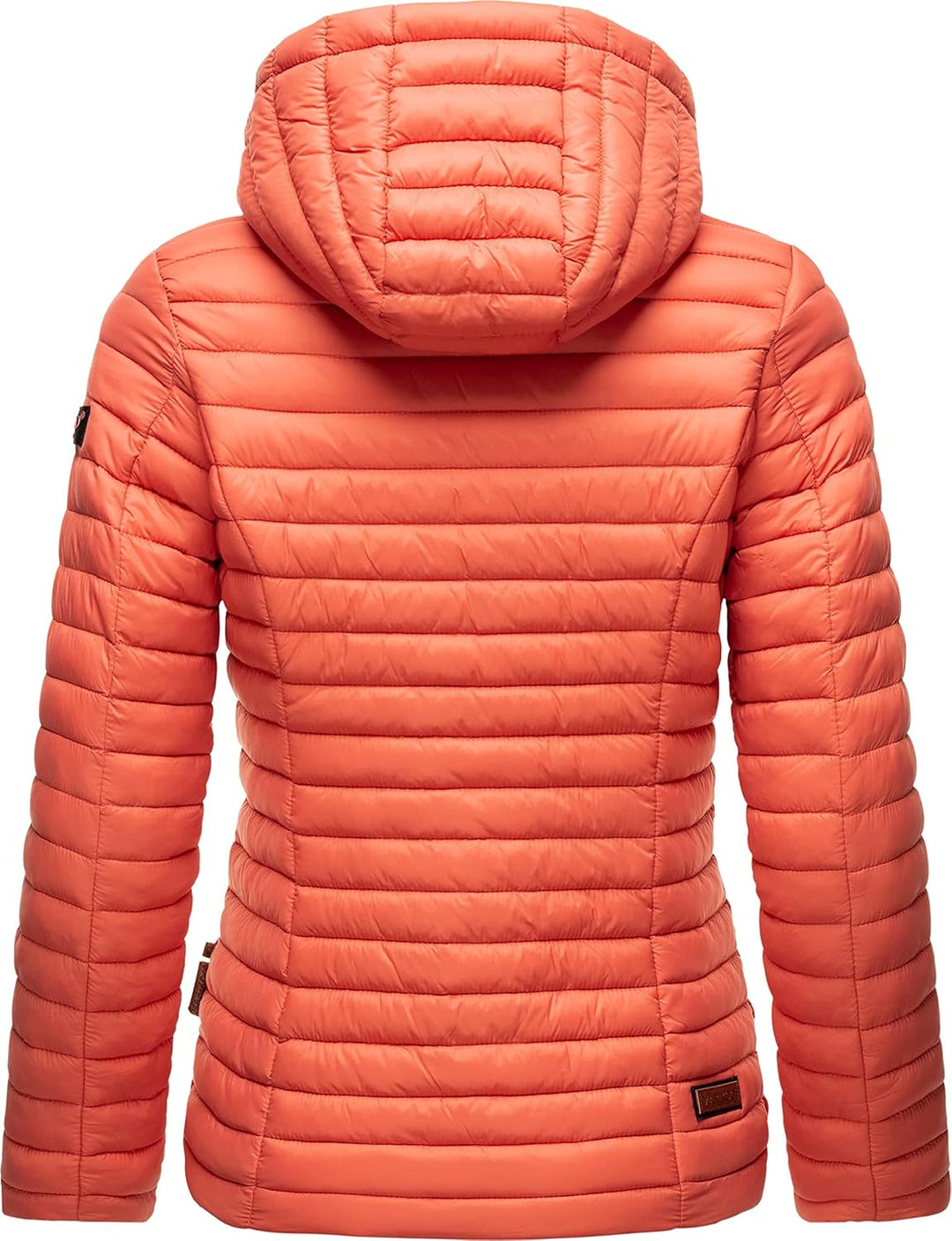 MARIKOO Damen leichte Übergangsjacke Steppjacke mit Kapuze Asraa XS-3XL, Coral