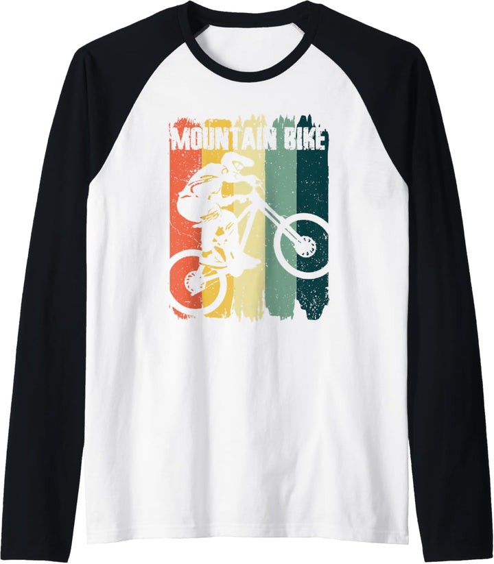 Mountainbiking Sport Retro Vintage Fahrräder Biker Raglan