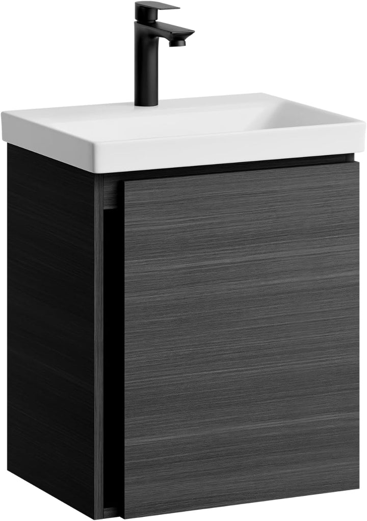 Planetmöbel Waschtisch mit Unterschrank 50 cm, Waschbeckenunterschrank hängend, Soft-Close, Badmöbel
