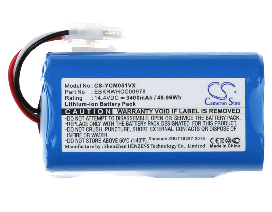 CS-YCM051VX Akkus 3400mAh Kompatibel mit [iCLEBO] Arte, ARTE YCR-M05, Light, Pop, POP YCR-M05-P, Sma