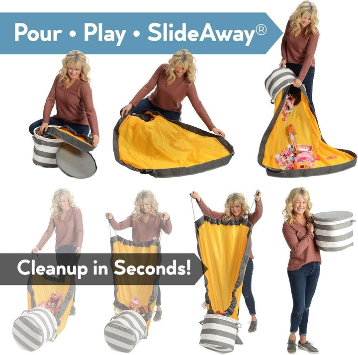 Creative Qt – Slideaway-Spielzeugaufbewahrungsorganisator und Spielmatte für Kinder – Aufbewahrungsb