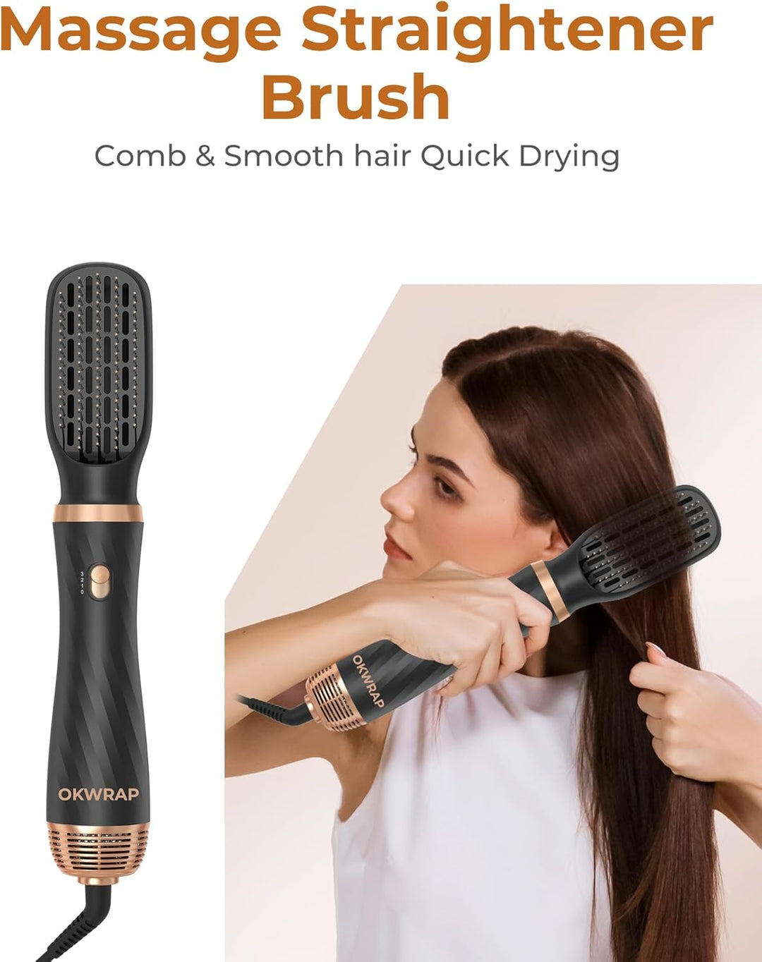 Hair Styler 6 in 1 Airstyler Haarstyler avec 6 accessoires Rundbürstenföhn, Warmluftbürste, Thermal