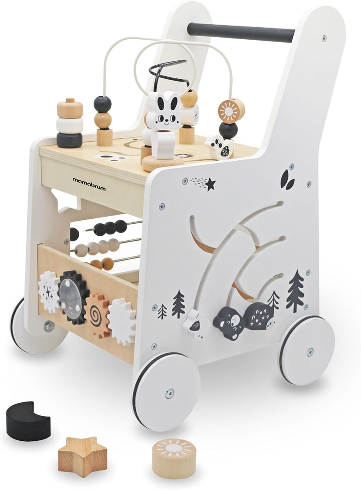 Mamabrum, Lauflernhilfe aus Holz, Lauflernwagen mit 6 in 1 Funktionen, Spielzeug für die Früherziehu