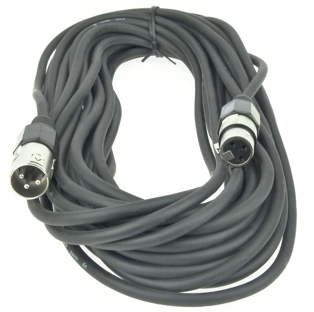 Paccs 2 Stück 15 m Mikrofonkabel Schwarz XLR Stecker male auf XLR Buchse female - Symmetrisch Audio